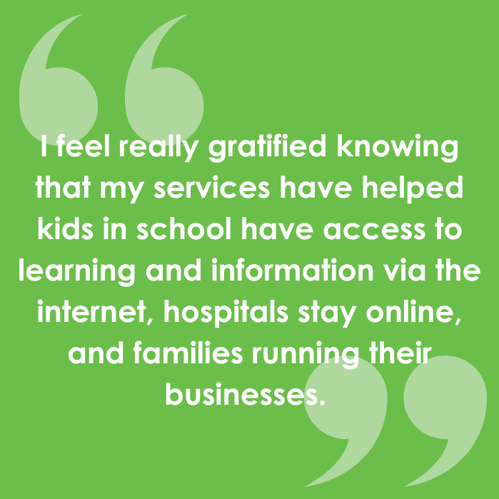 Juan Cantu loves making an impact for schools and organizations needing reliable internet